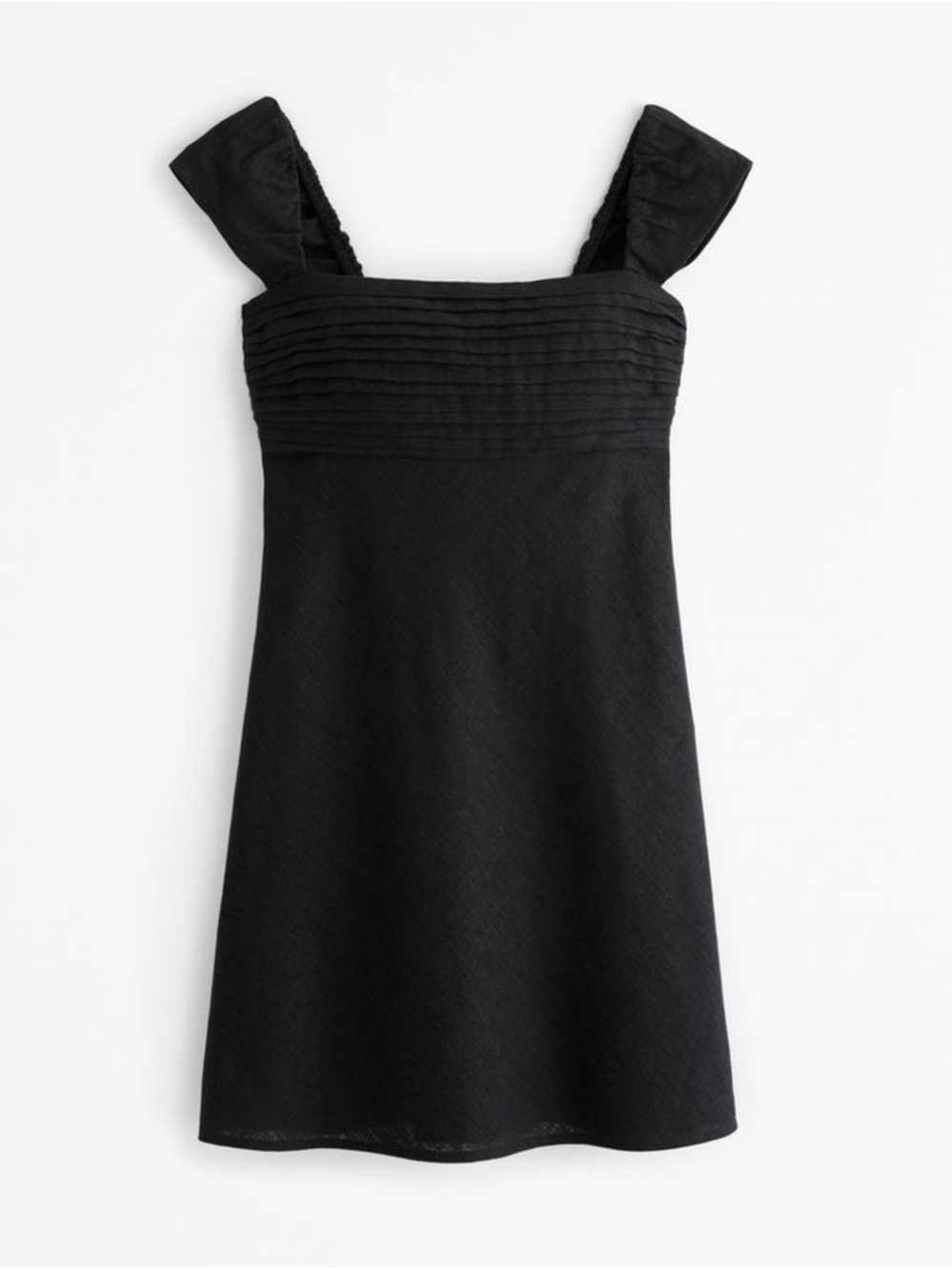 Abercrombie & Fitch Black Pleated Bodice Emerson Mini Dress